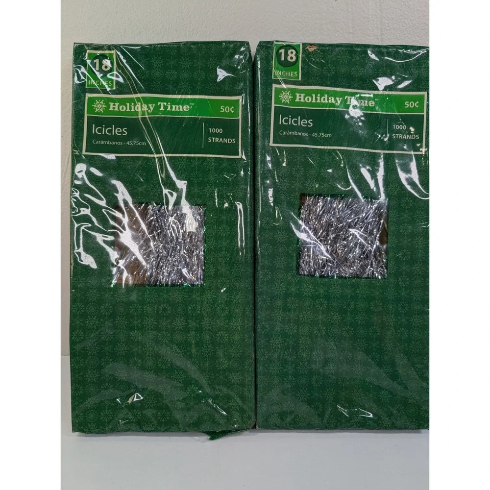 Vintage Christmas Tree Silver Tinsel Icicles ‎ Strands  4 Packages